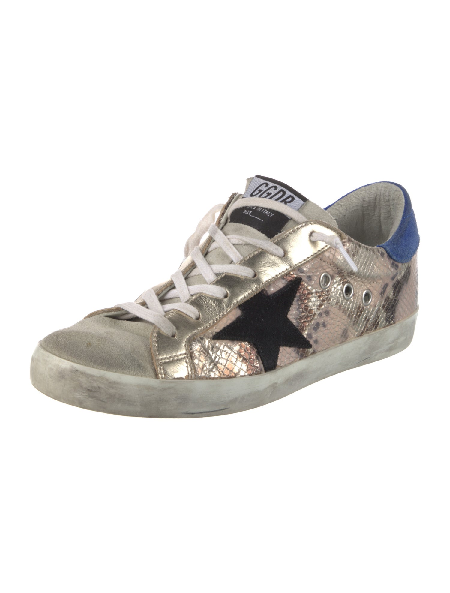 Golden Goose Leather Animal Print Sneakers